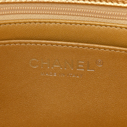 Chanel Metallic Caviar Quilted Top Handle East West Flap Gold 6 of 11