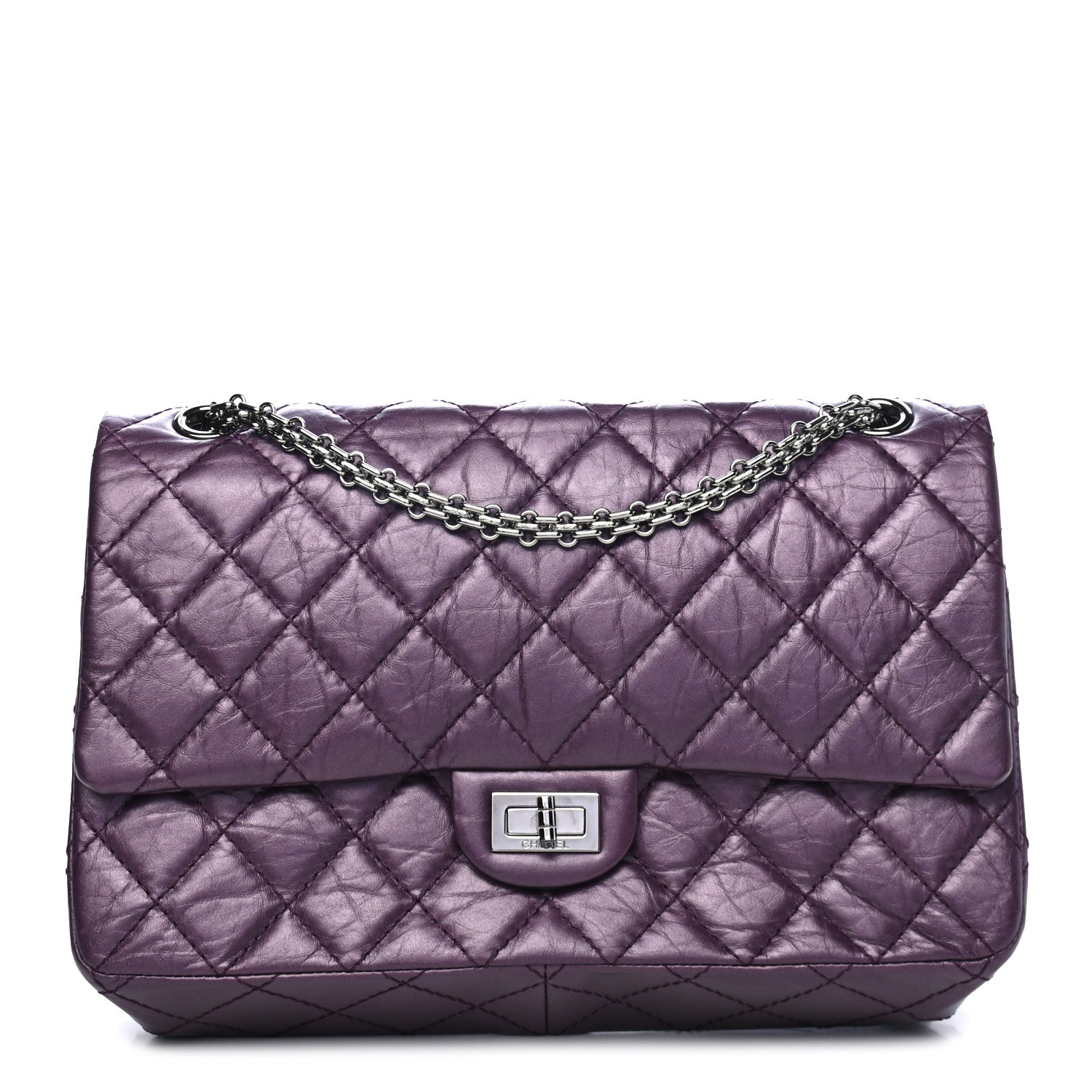 Chanel Metallic Aged Calfskin Quilted 2.55 Reissue 226 Flap Purple 1 of 4