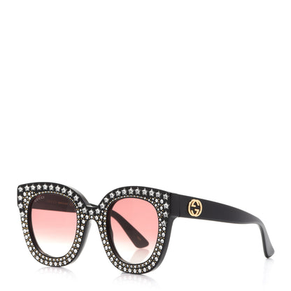 Gucci Acetate Stars Cat Eye Sunglasses GG0116S Black 1 of 8