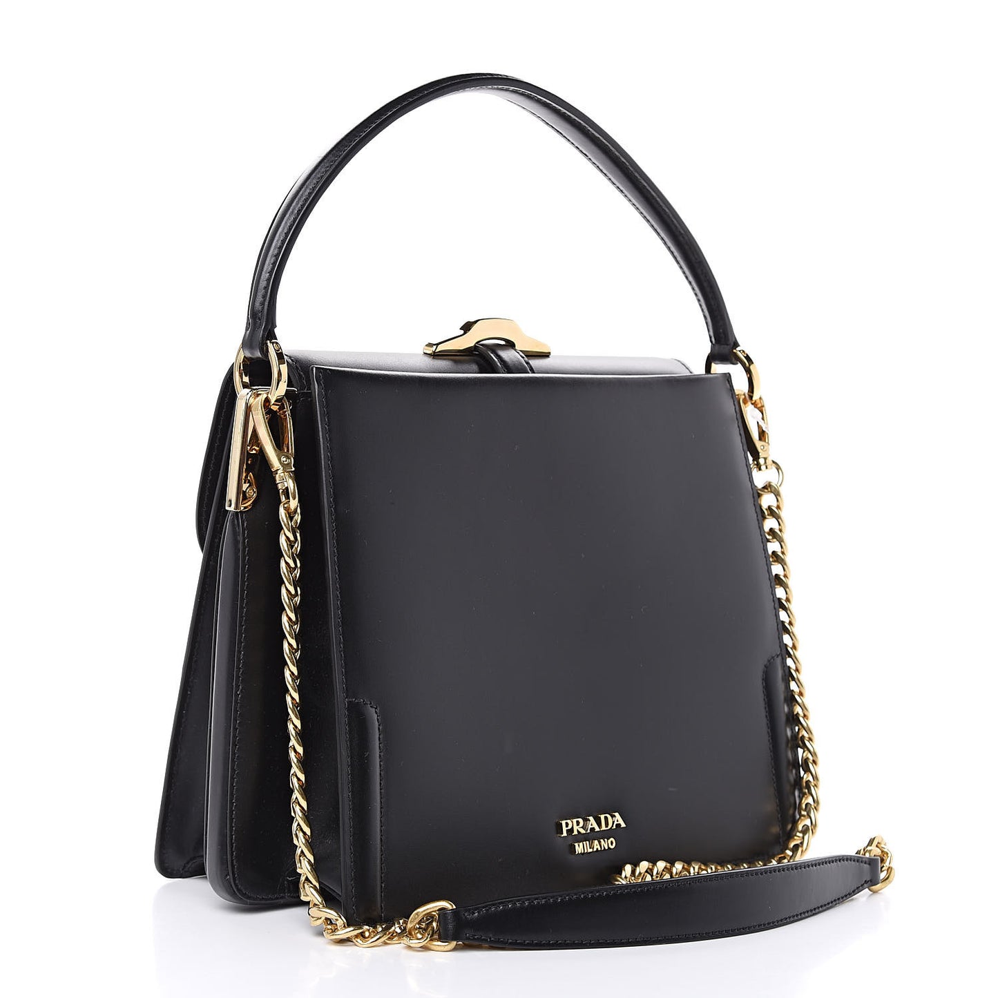 City Calfskin Belle Top Handle Bag Black