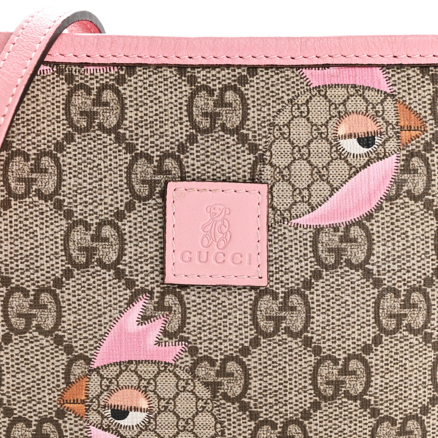 Gucci GG Monogram Childrens Mini Zoo Bird Pappagallo Shoulder Bag Pink 8 of 13