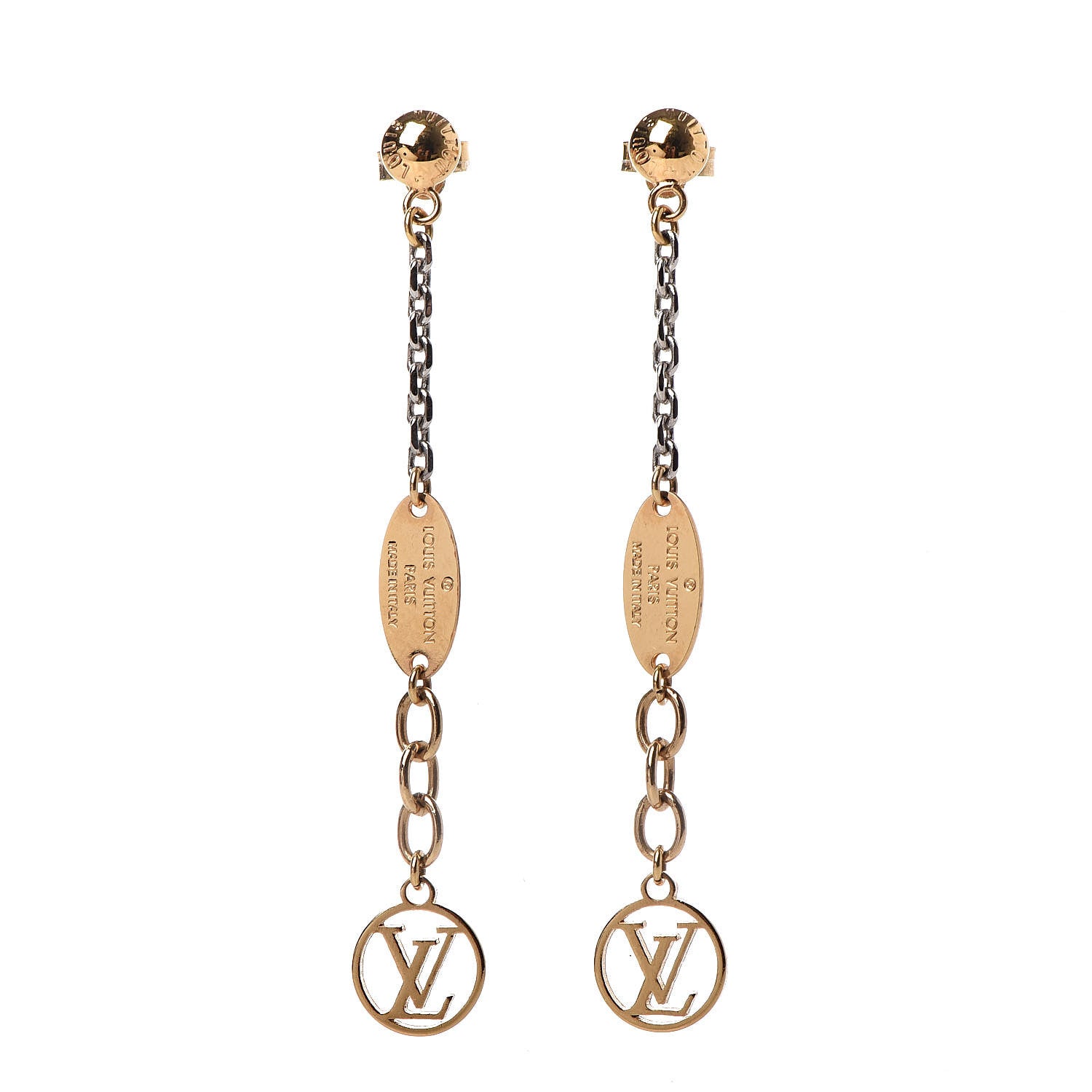 Louis Vuitton Logomania Earrings Gold 1 of 4