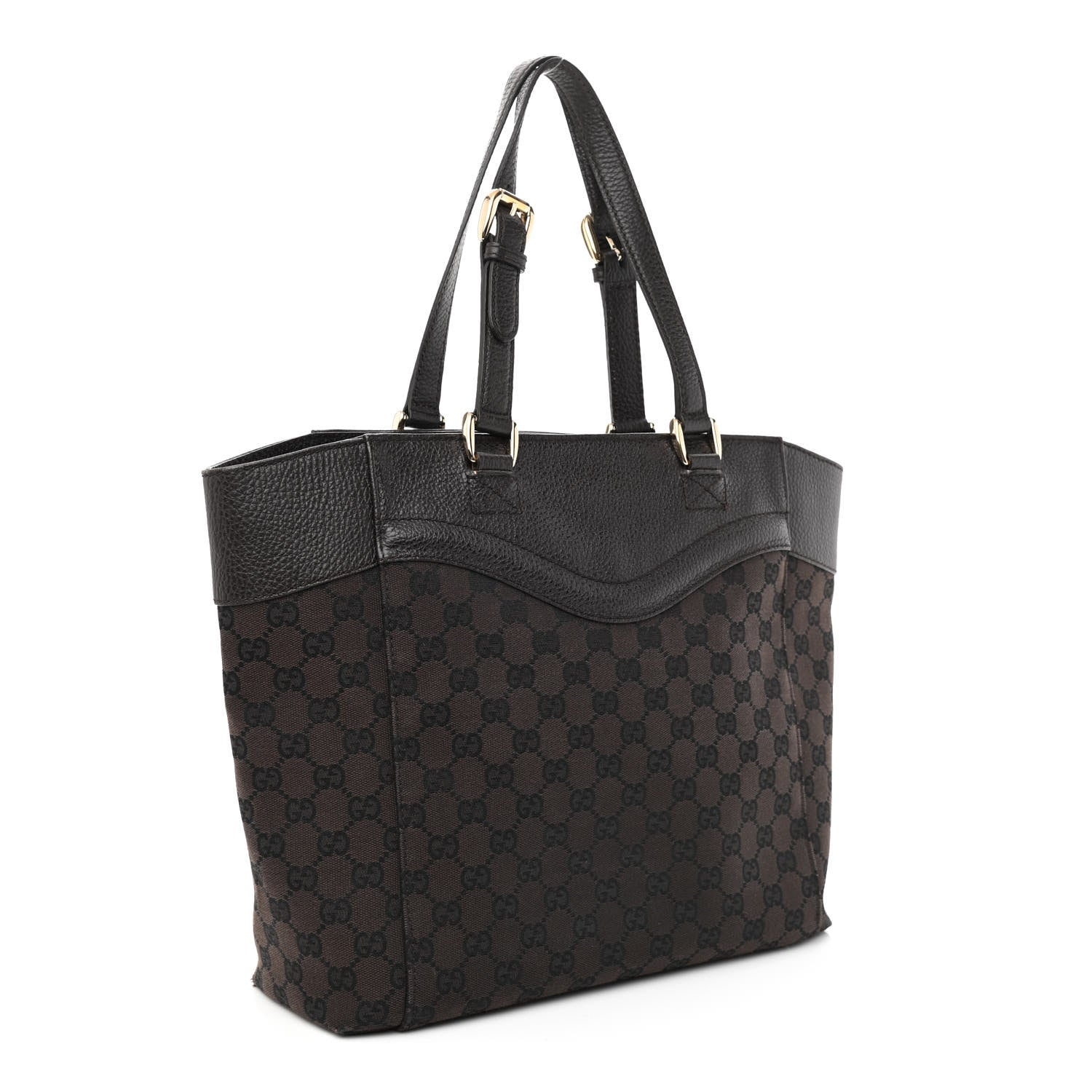 Gucci Monogram Crest Tote Brown 3 of 11