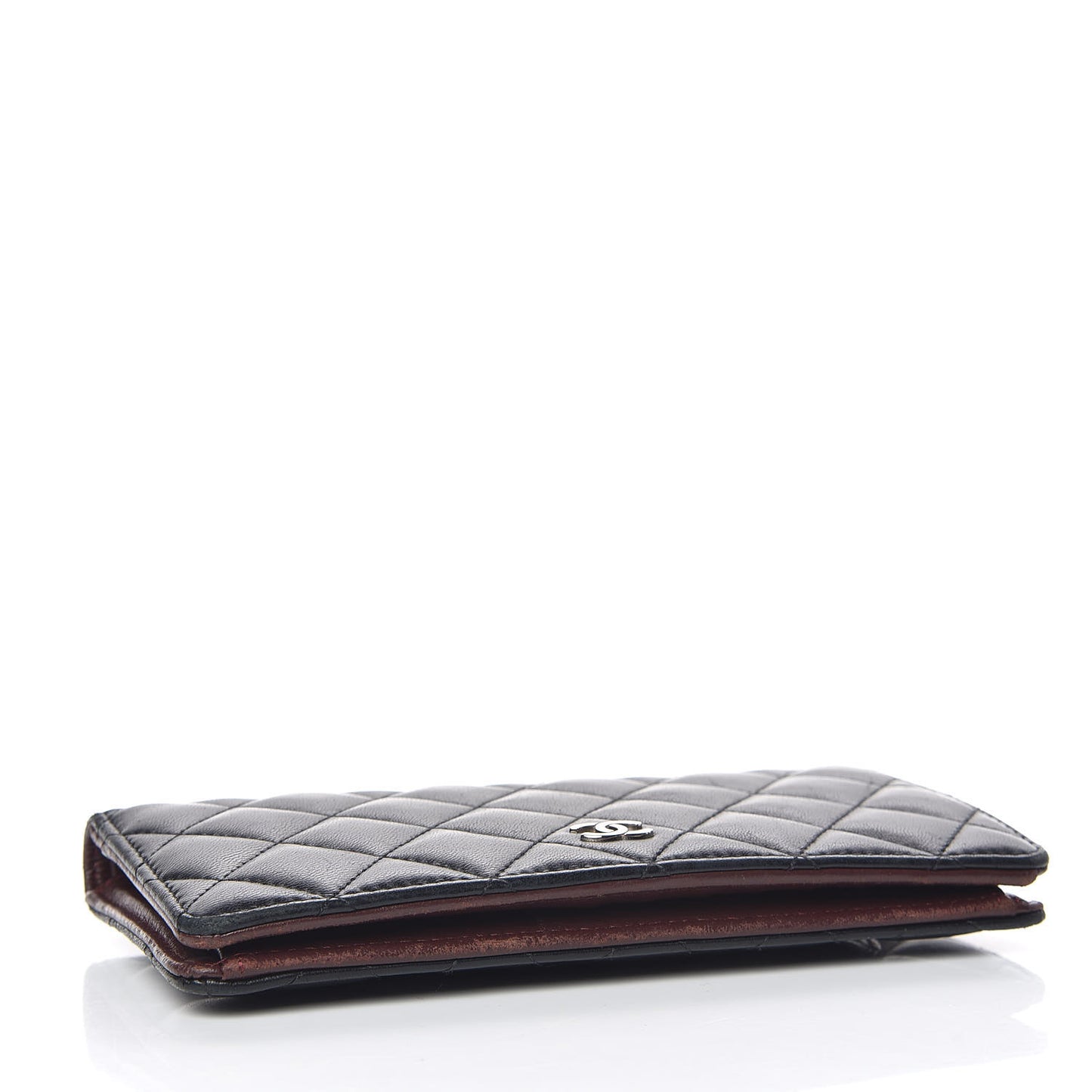 Lambskin Quilted Yen Wallet Black