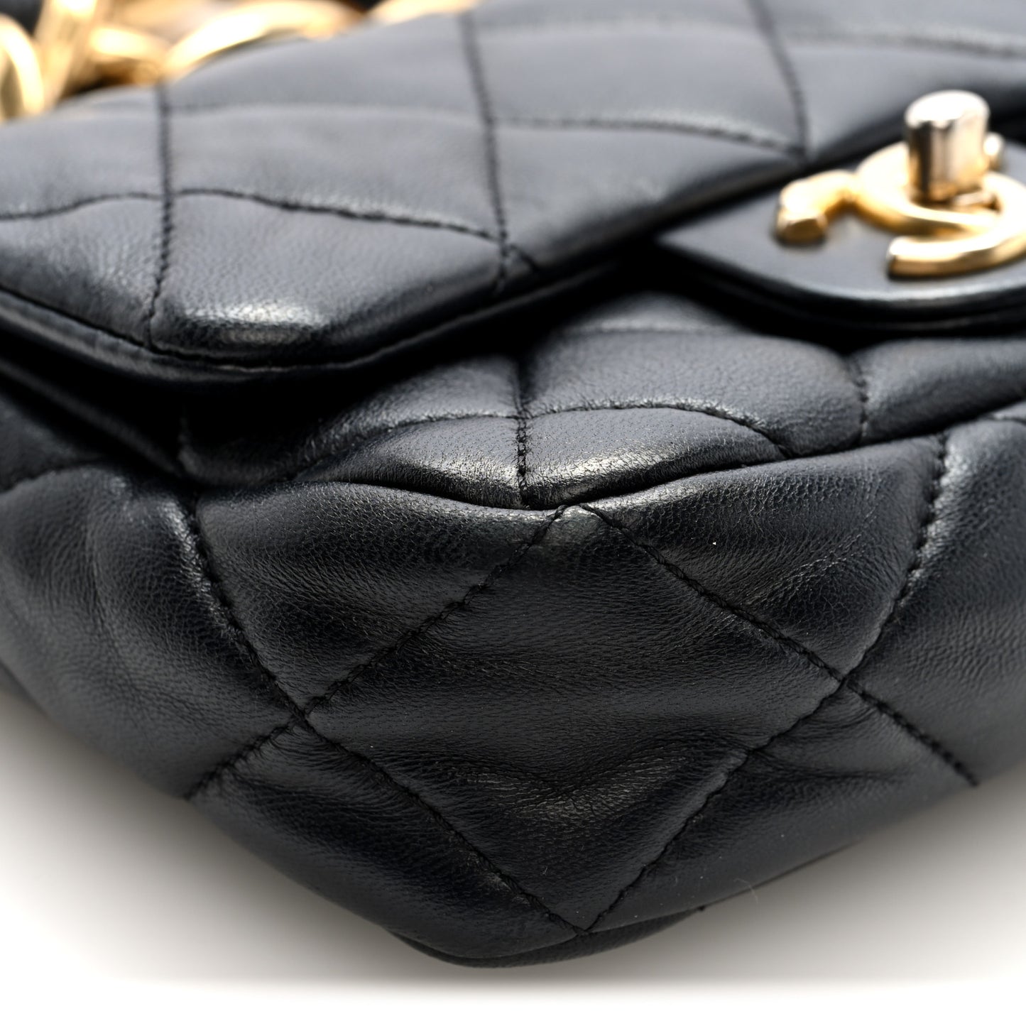 Lambskin Quilted Mini CC Funky Town Flap Black