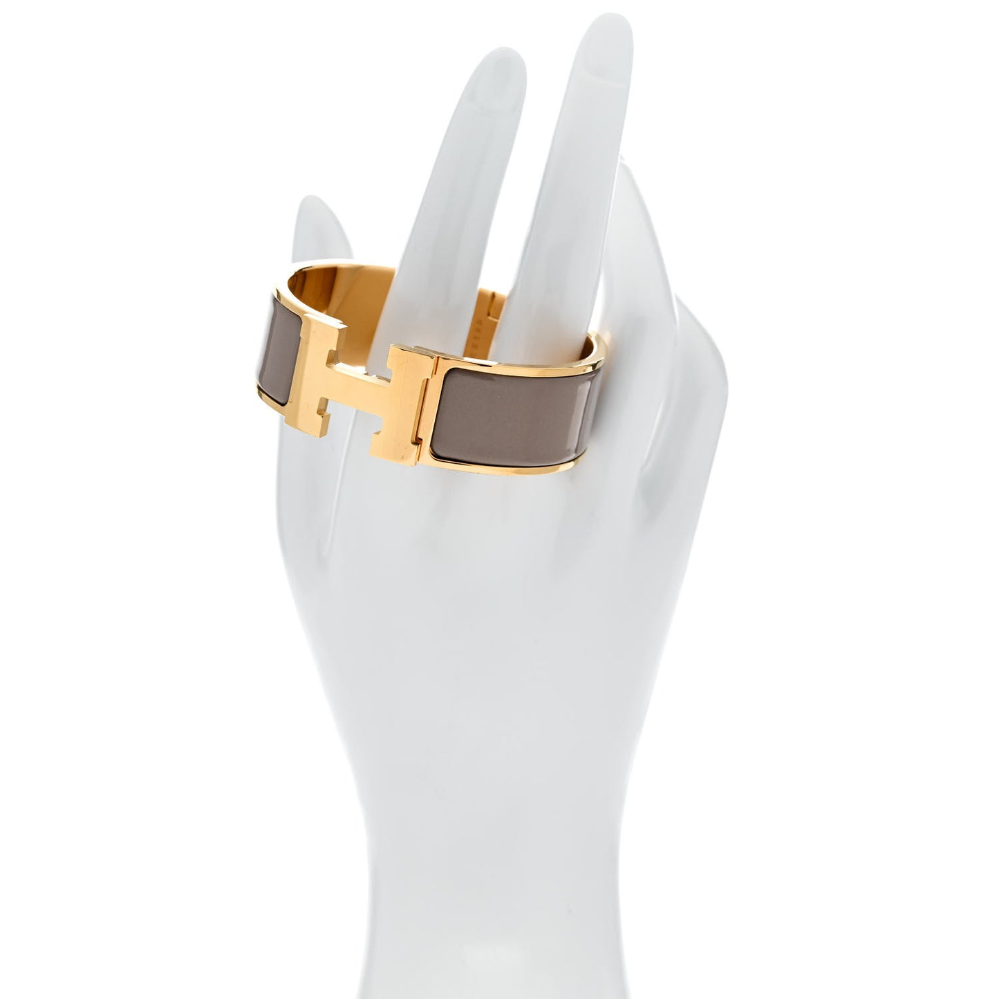 Enamel Wide Clic Clac H Bracelet PM Marron Glace