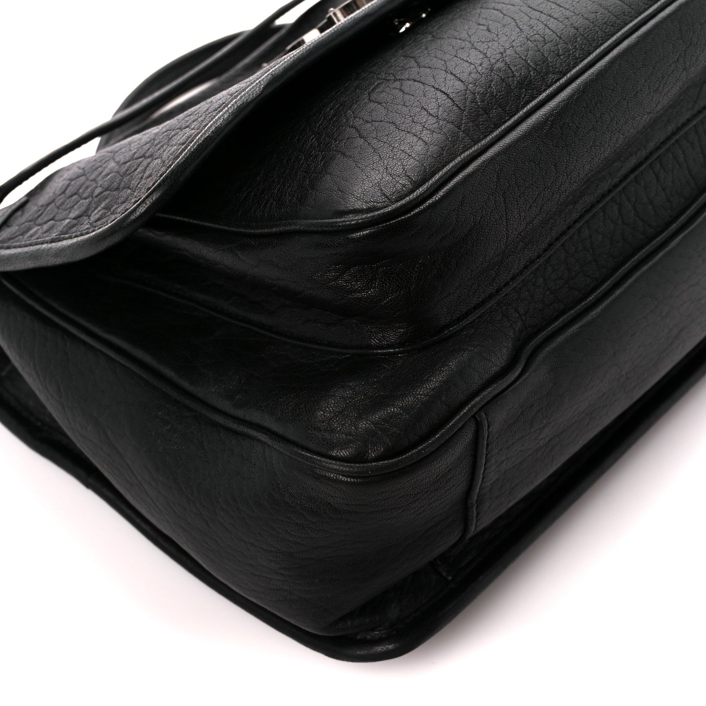 Grained Lambskin Monogram Medium Niki Chain Satchel Black