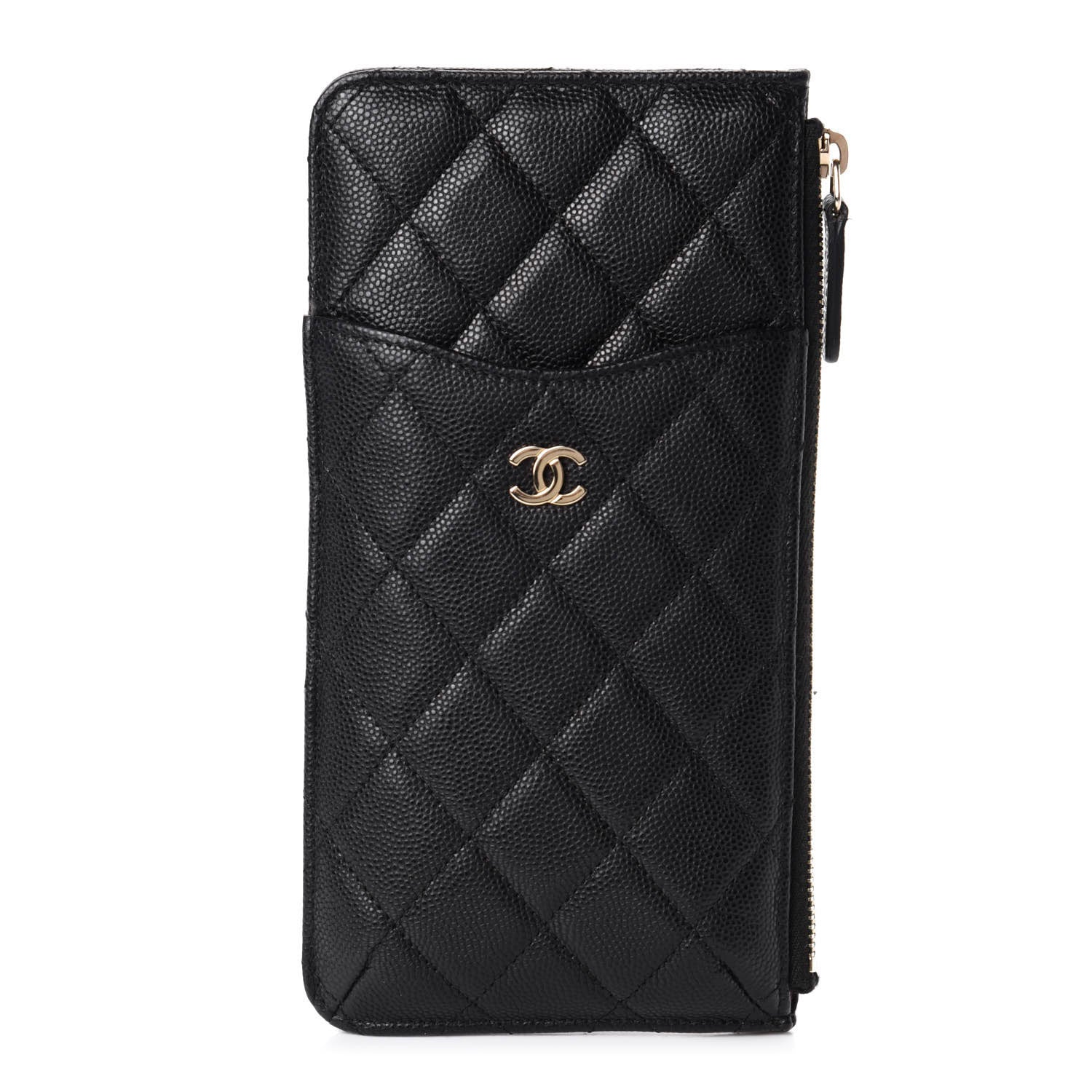 Chanel Caviar Quilted Classic Flat Wallet Pouch Black 1 of 9