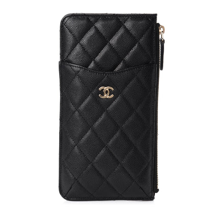 Chanel Caviar Quilted Classic Flat Wallet Pouch Black 1 of 9