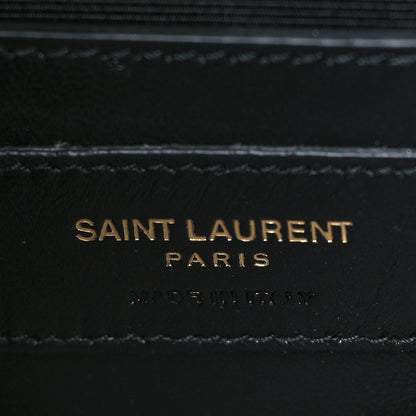 Saint Laurent Calfskin Crocodile Embossed Medium Classic Monogram Kate Tassel Satchel Black 6 of 9
