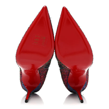 Christian Louboutin Satin So Kate Starlight Booty 100 Ankle Boots 38.5 Purple Multicolor 6 of 8