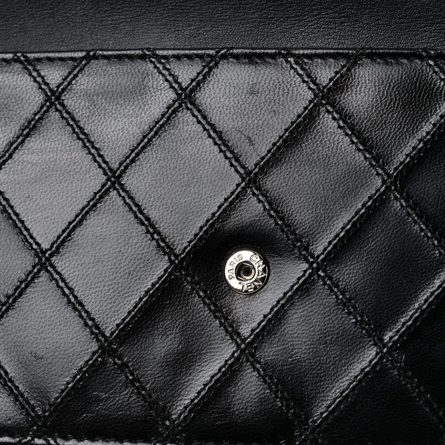 Chanel Lambskin Diamond Stitched Wallet On Chain WOC Black 17 of 23