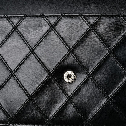 Chanel Lambskin Diamond Stitched Wallet On Chain WOC Black 17 of 23