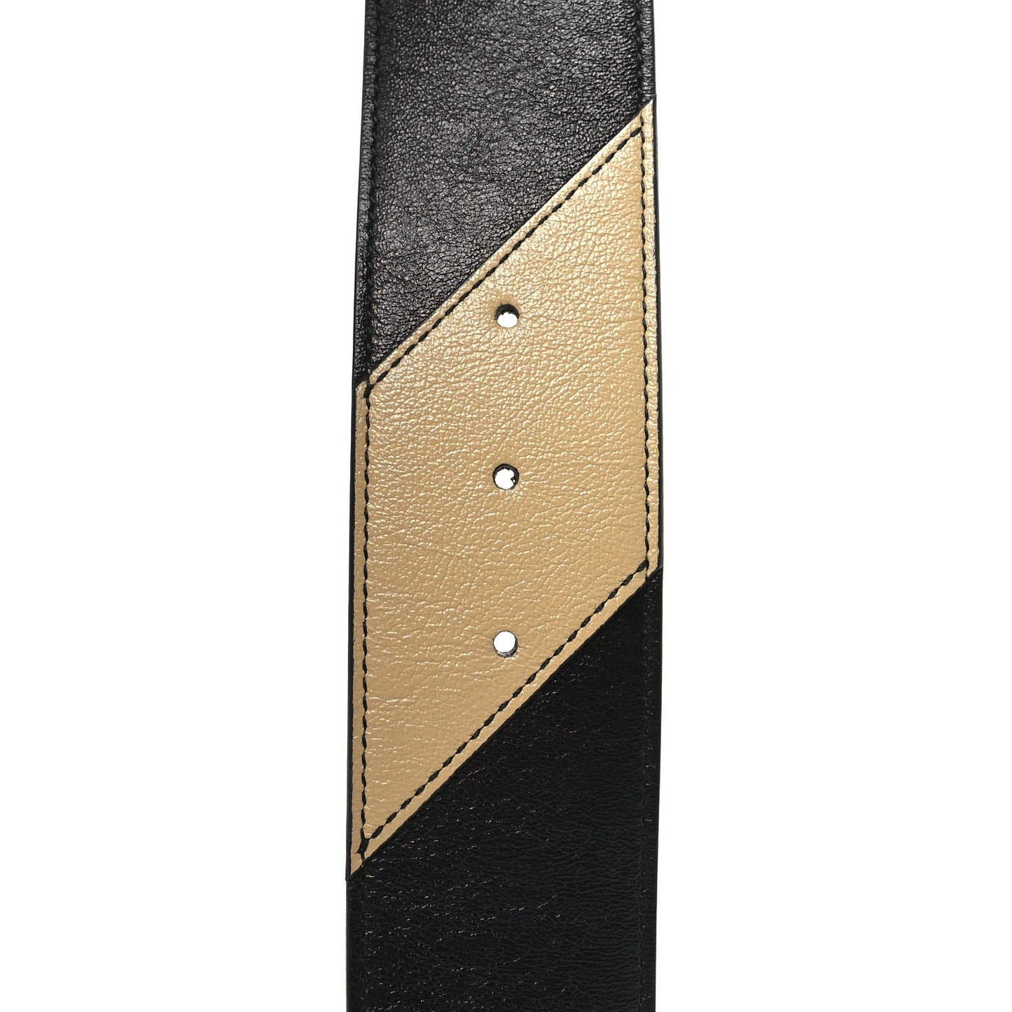 Calfskin Striped Textured Double G 50mm Belt 90 36 Black Beige