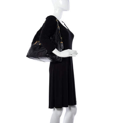 Prada Vitello Shine Hobo Black 2 of 8