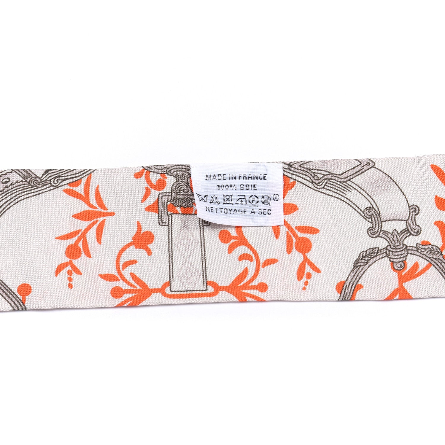 Hermes Silk Etriers Remix Twilly Verveine Orange Kaki 2 of 4