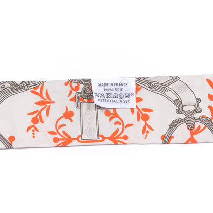 Hermes Silk Etriers Remix Twilly Verveine Orange Kaki 2 of 4