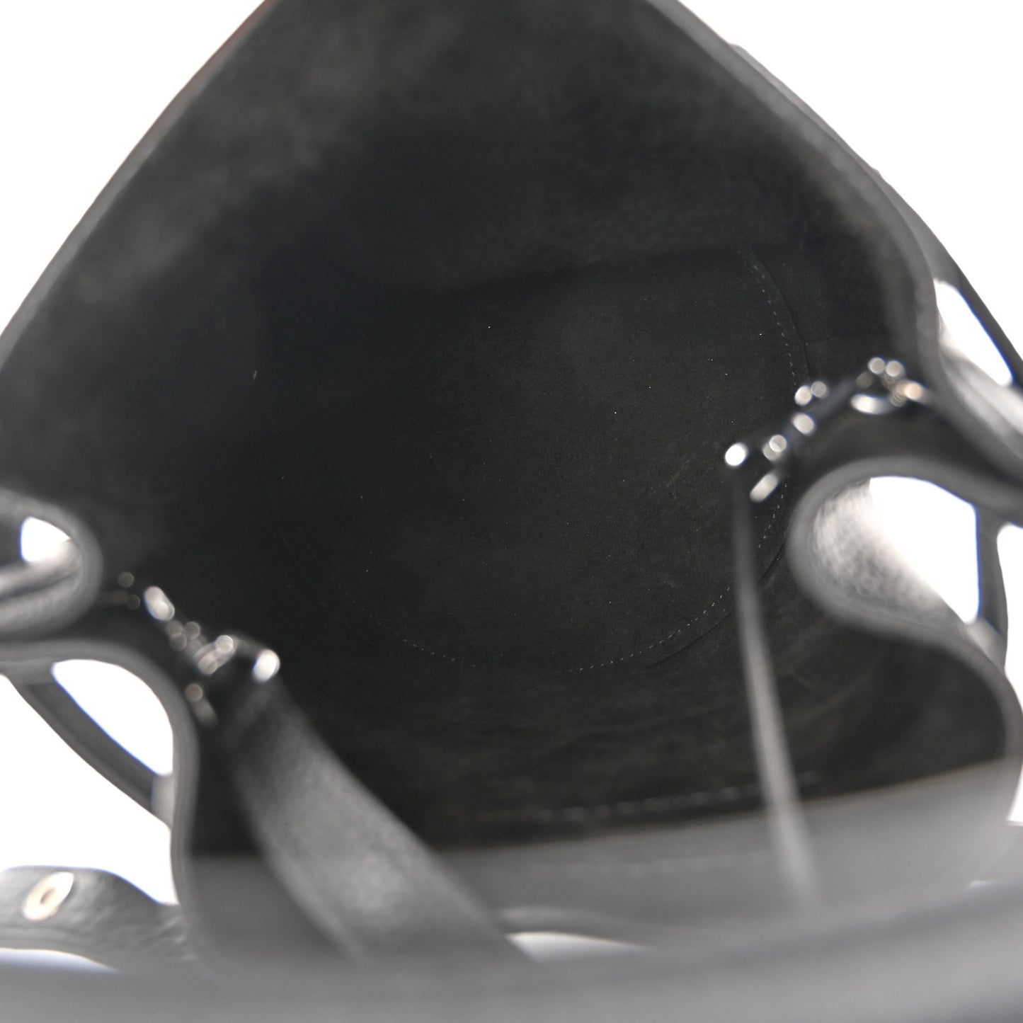Supple Grained Calfskin Nano Big Bag Bucket Black