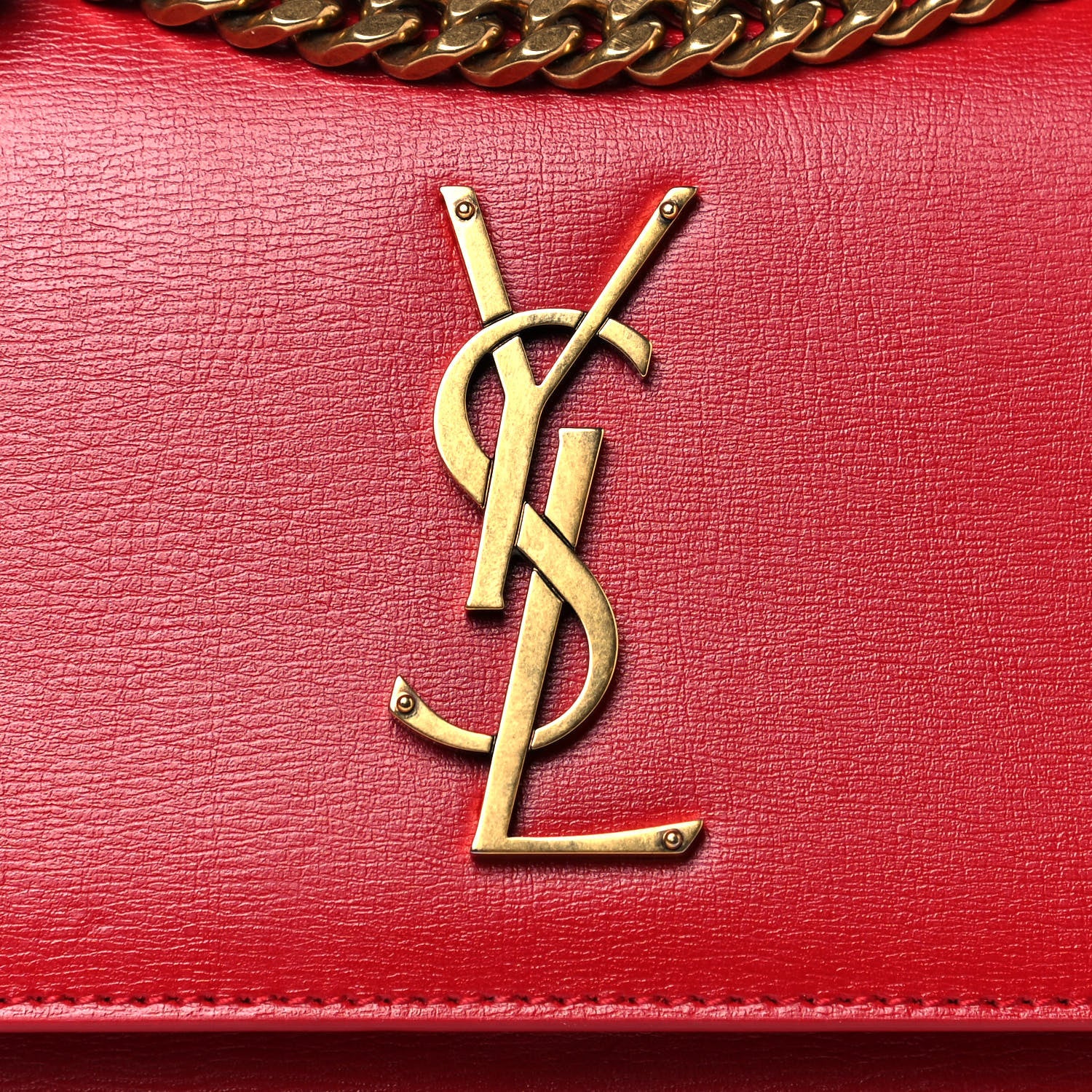 Saint Laurent Calfskin Medium Monogram Sunset Rouge Eros 8 of 13