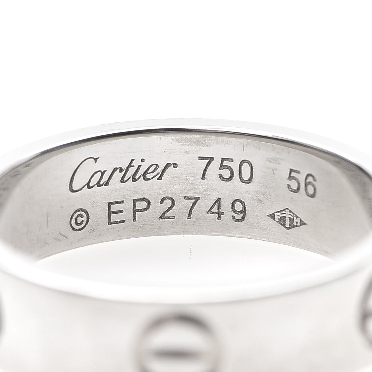18K White Gold 5.5mm LOVE Ring 56 7.5