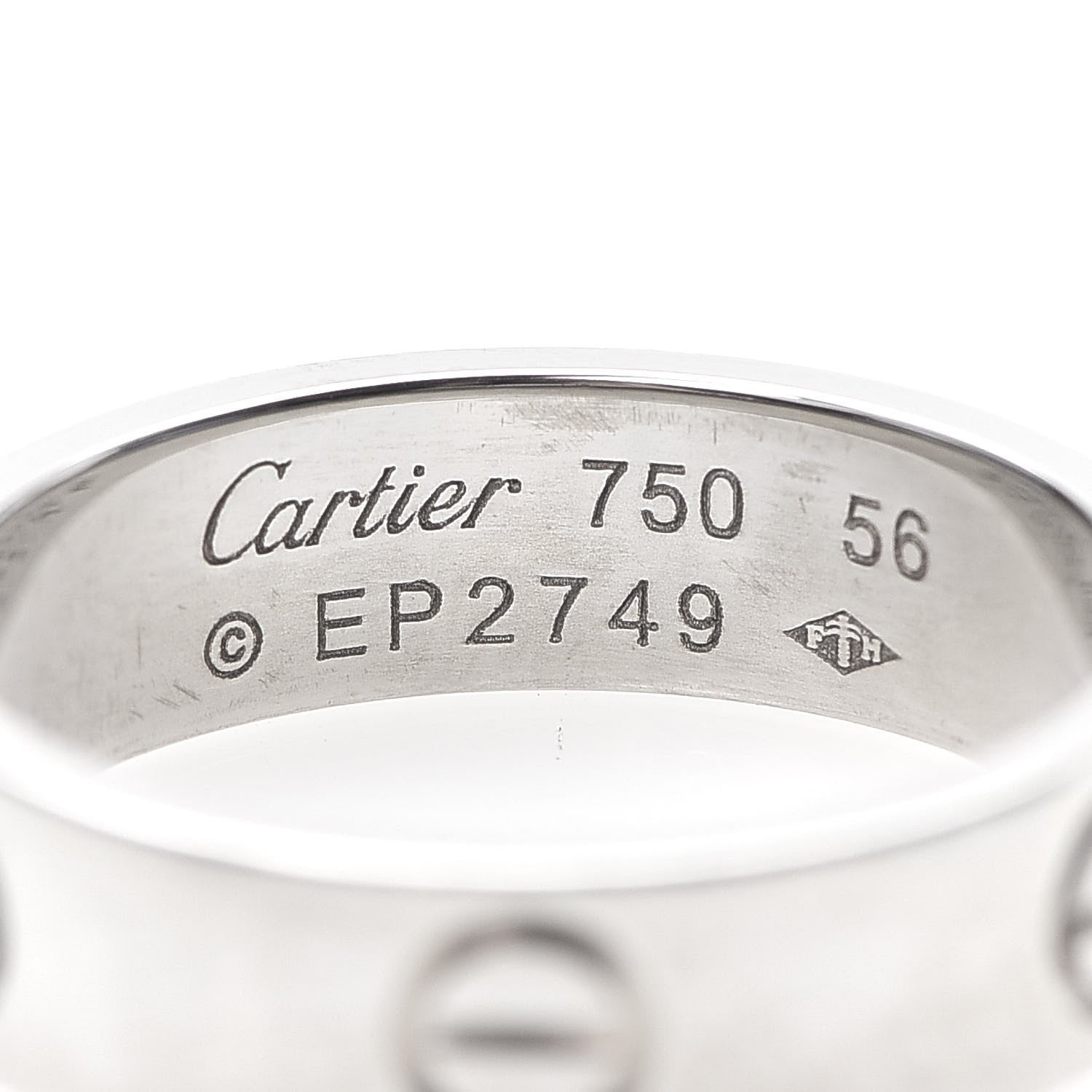 Cartier 18K White Gold 5.5mm LOVE Ring 56 7.5 4 of 4