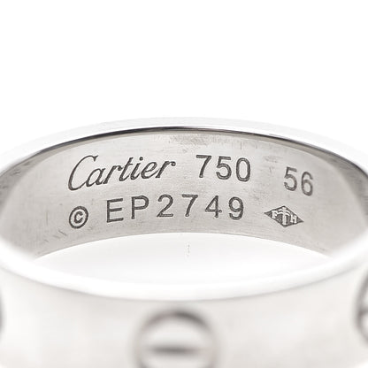 Cartier 18K White Gold 5.5mm LOVE Ring 56 7.5 4 of 4