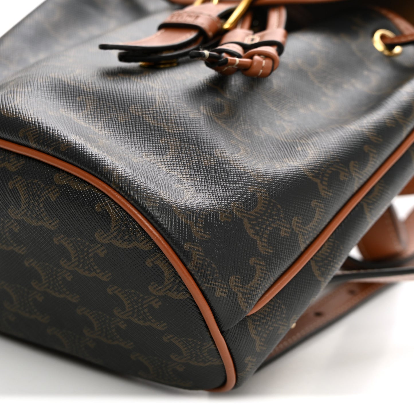 Triomphe Canvas Calfskin Mini Folco Backpack Tan