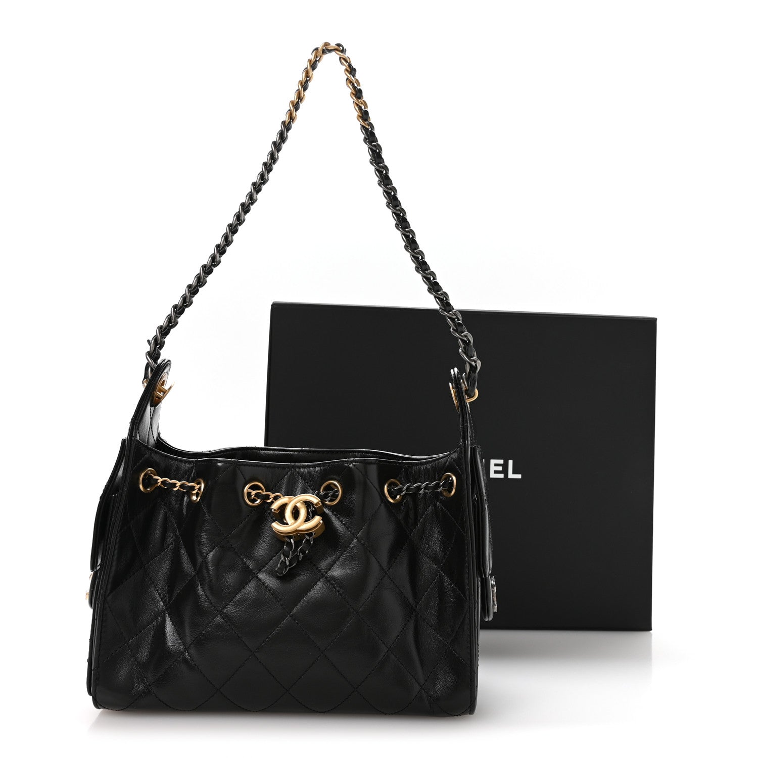 Chanel Shiny Crumpled Calfskin Quilted Mini Chanel 25 Handbag