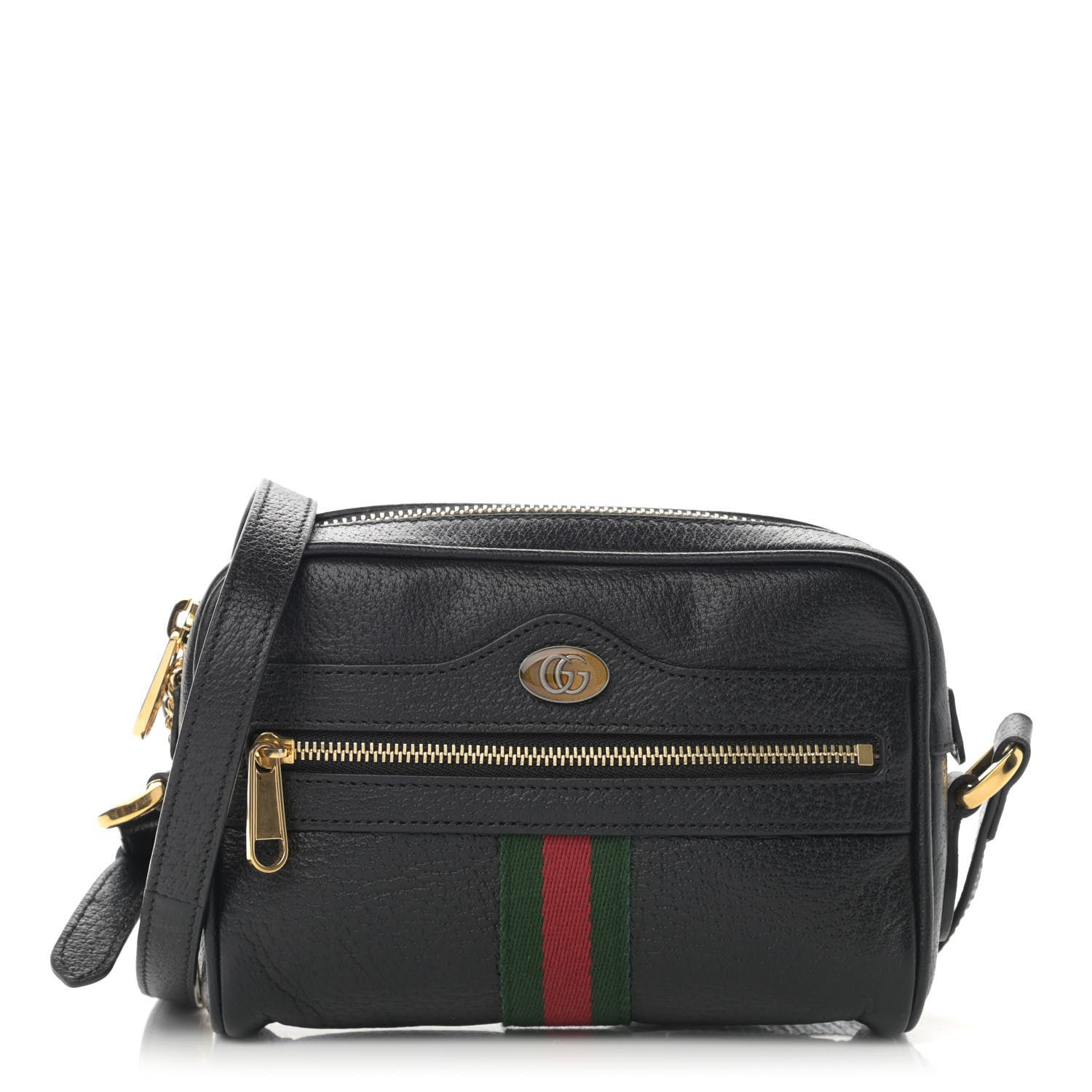 Gucci Calfskin Web Mini Ophidia Shoulder Bag Black 1 of 12