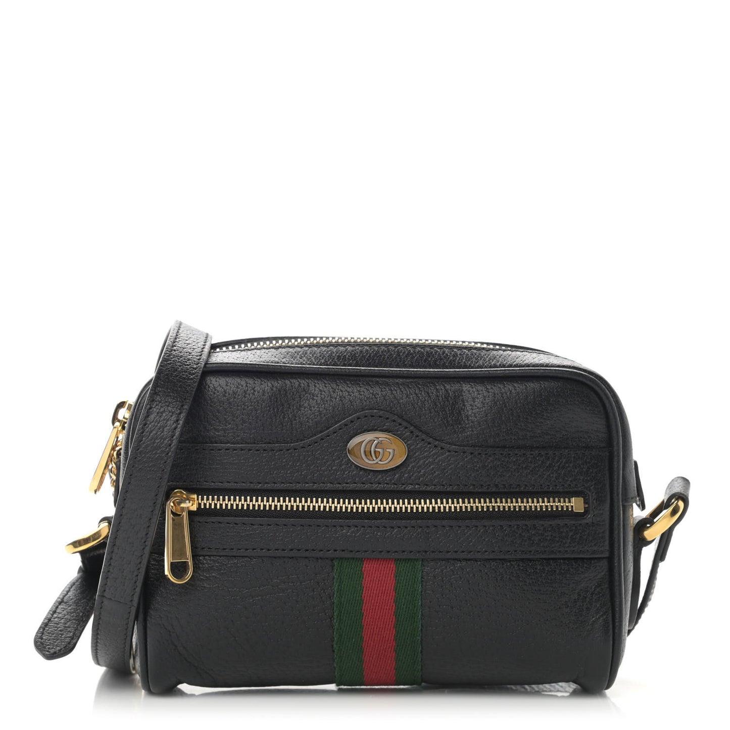 Calfskin Web Mini Ophidia Shoulder Bag Black