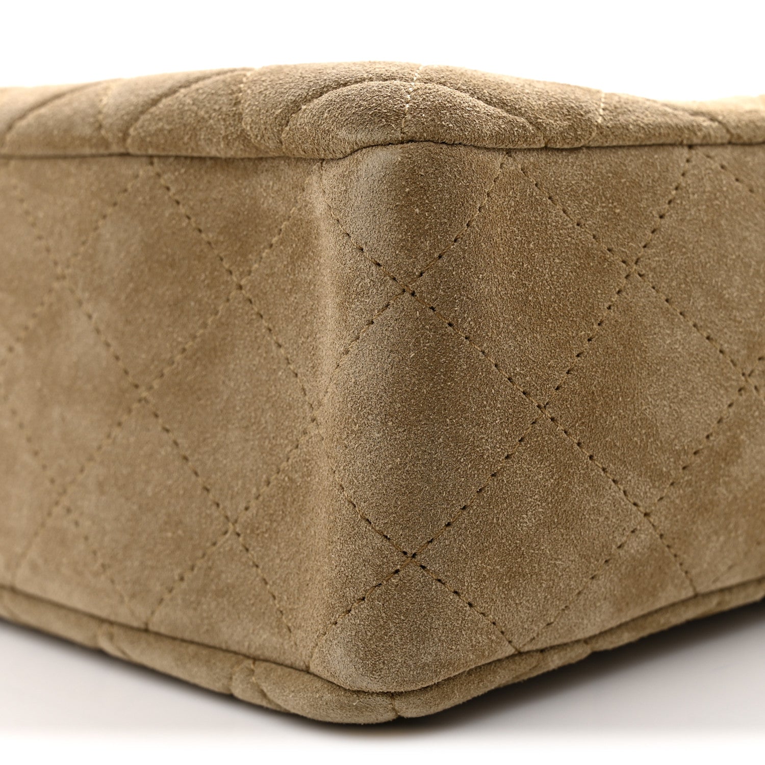 Chanel Suede Quilted Camerissimo Case Dark Beige 10 of 11