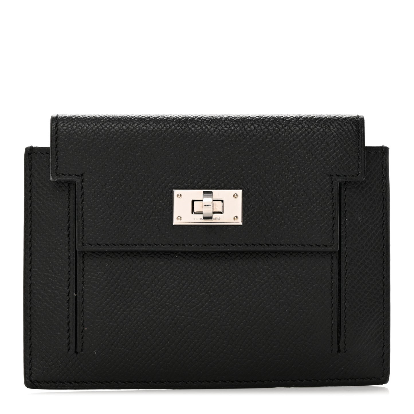 Epsom Kelly Pocket Compact Wallet Black