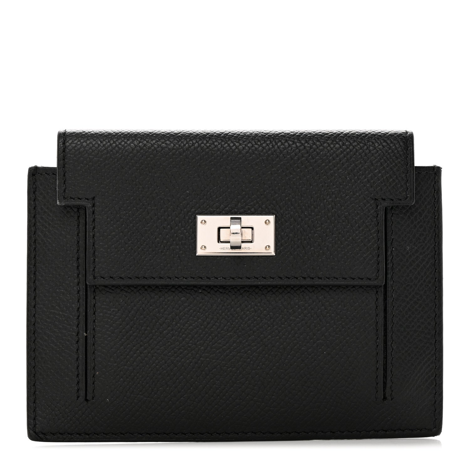 Hermes Epsom Kelly Pocket Compact Wallet Black 1 of 10