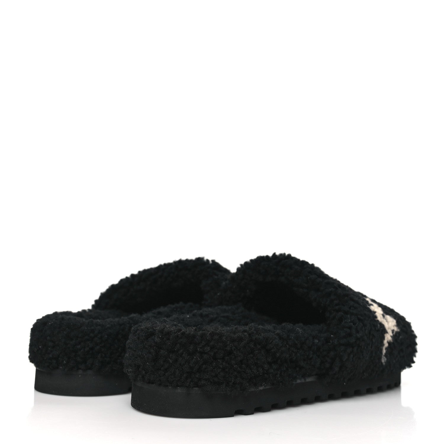 Louis Vuitton Shearling Monogram Giant Paseo Flat Comfort Mule 40 Black 4 of 8