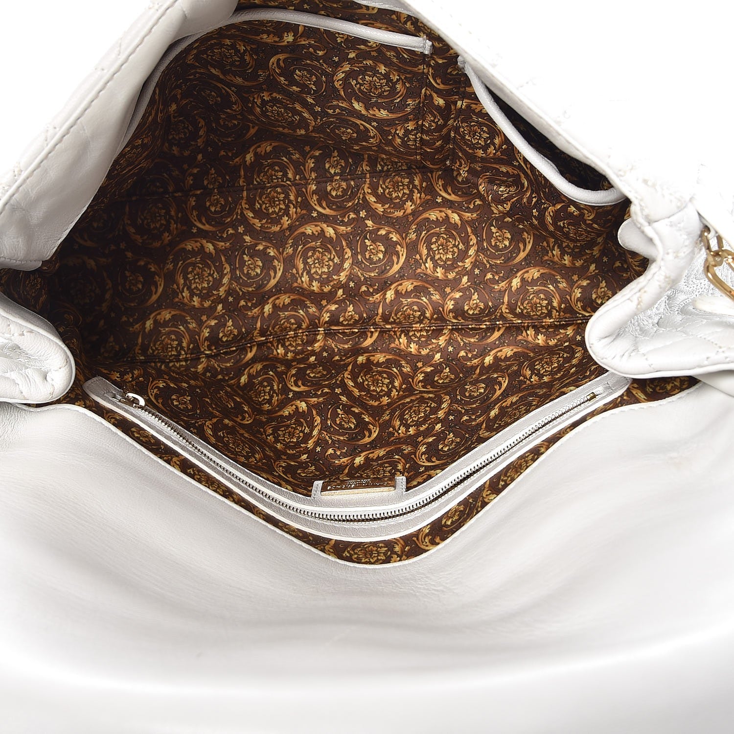 Versace Nappa Barocco Quilted Altea Vanitas Satchel White 5 of 8