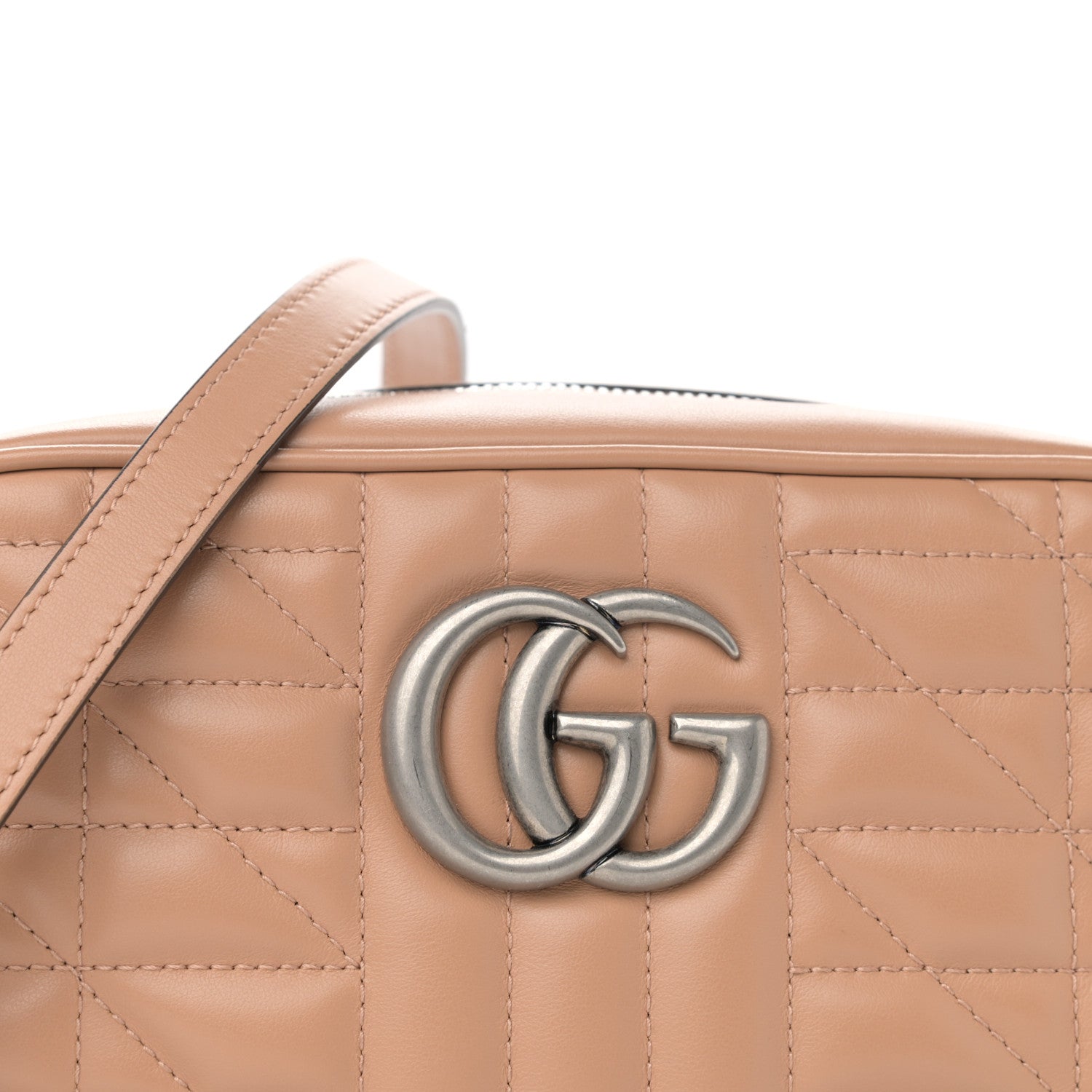 Gucci Calfskin Matelasse Aria Small GG Marmont Chain Shoulder Bag Camelia 8 of 14