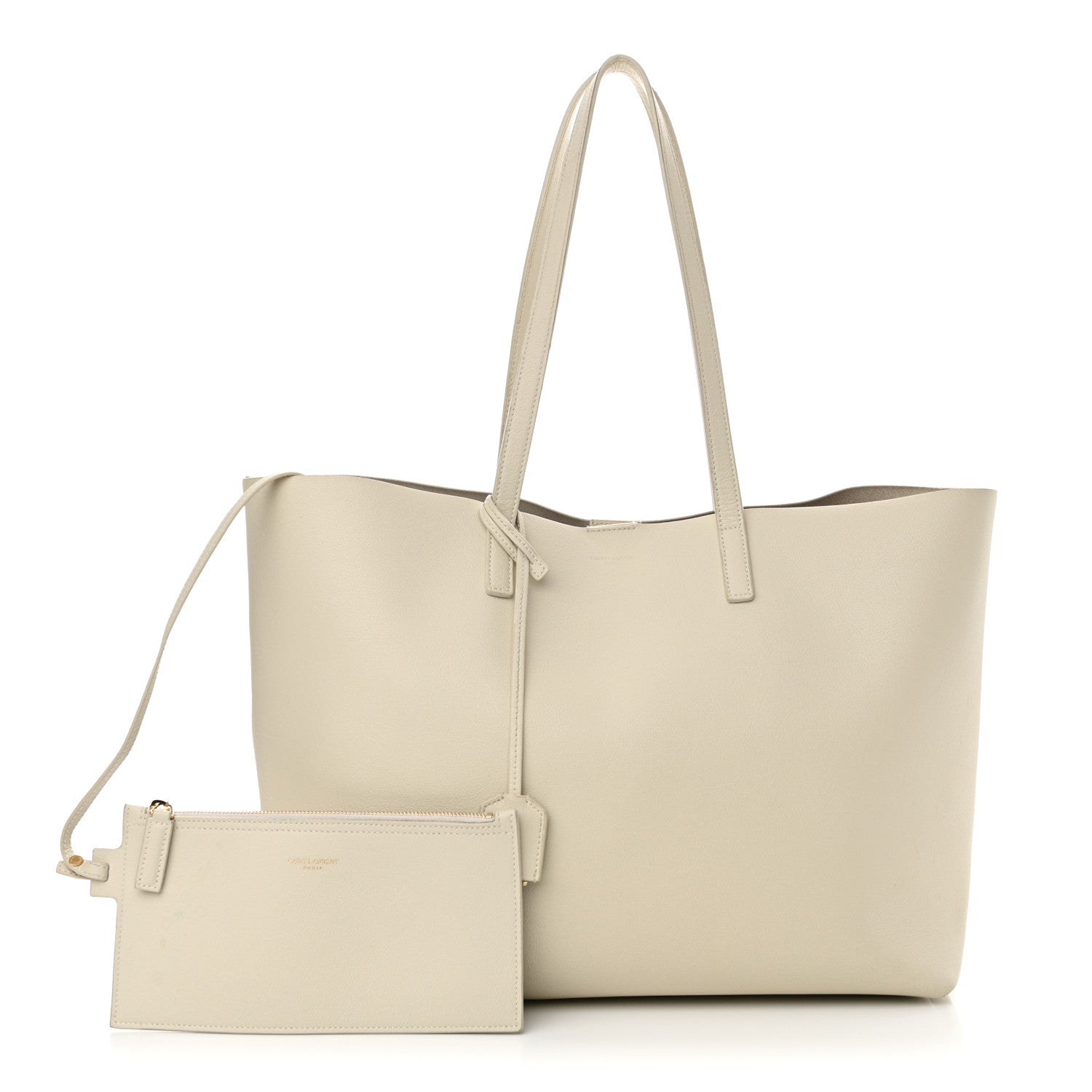 Saint Laurent Calfskin Large Shopping Tote Porcellana 3 of 17