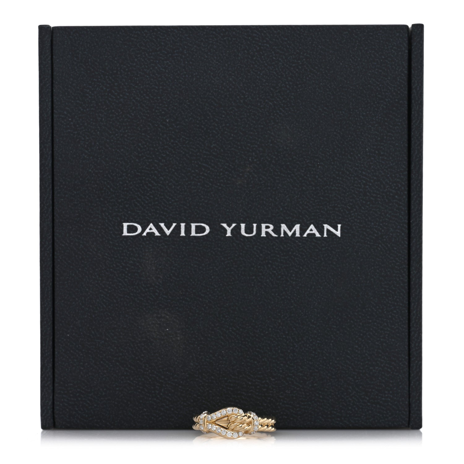 David Yurman 18K Yellow Gold Diamond Thoroughbred Loop Ring 50 5.5 5 of 5
