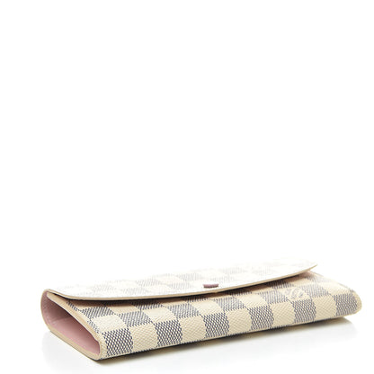 Louis Vuitton Damier Azur Emilie Wallet Rose Ballerine 4 of 8
