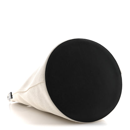 Saint Laurent Linen Calfskin Rive Gauche Bucket Bag Greggio Natural 4 of 10