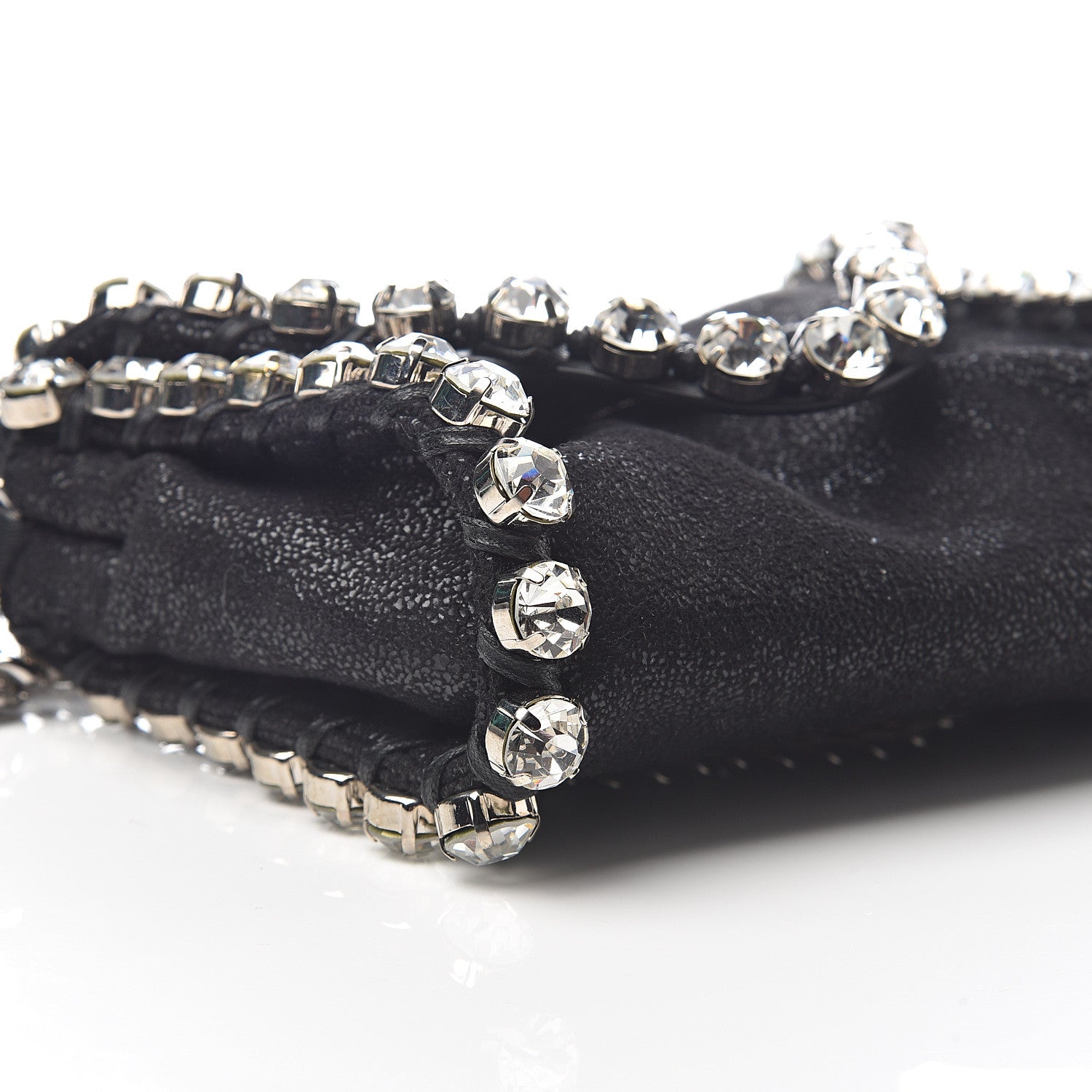 Stella McCartney Shaggy Deer Tiny Fold Over Falabella Crystal Crossbody Black 7 of 8