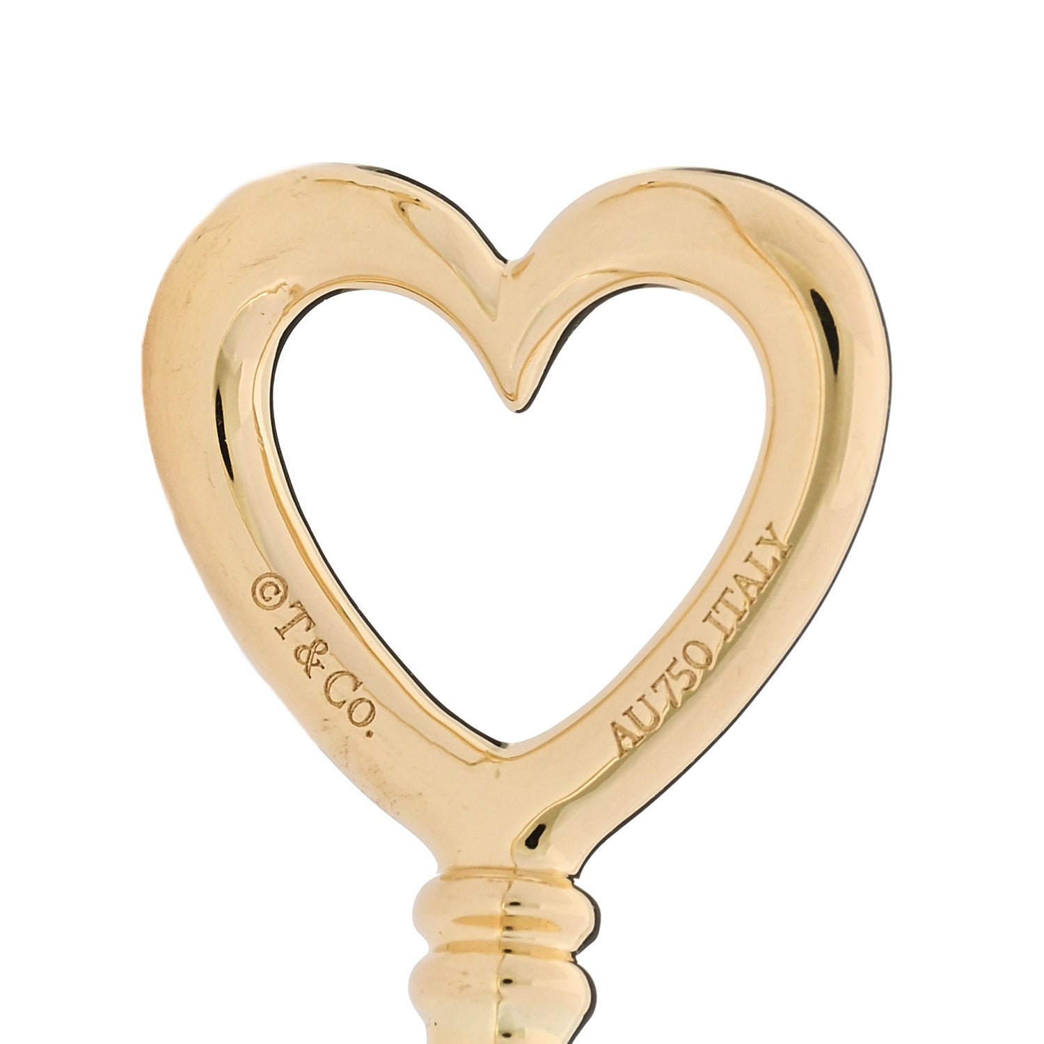 Tiffany 18K Yellow Gold Wire Heart Key Bracelet 3 of 4