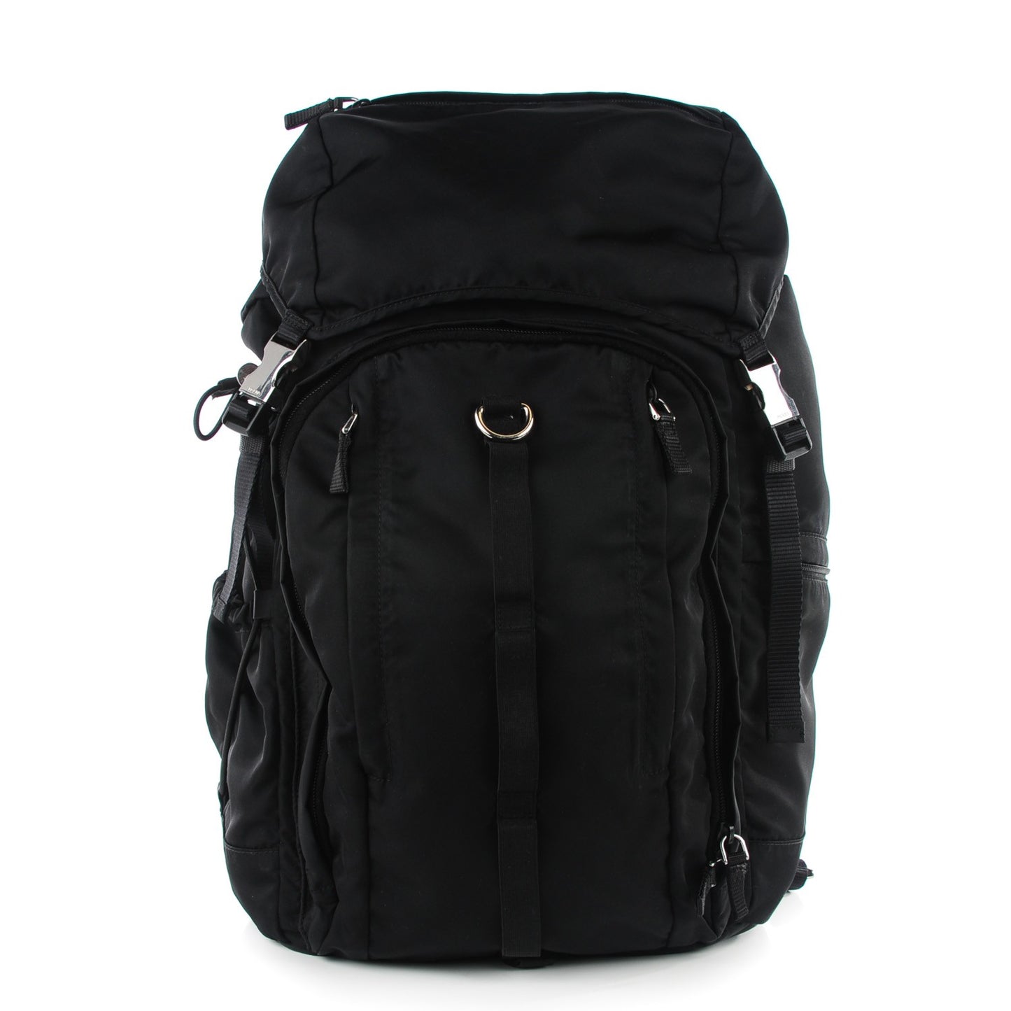 Tessuto Nylon Double Buckle Backpack Black