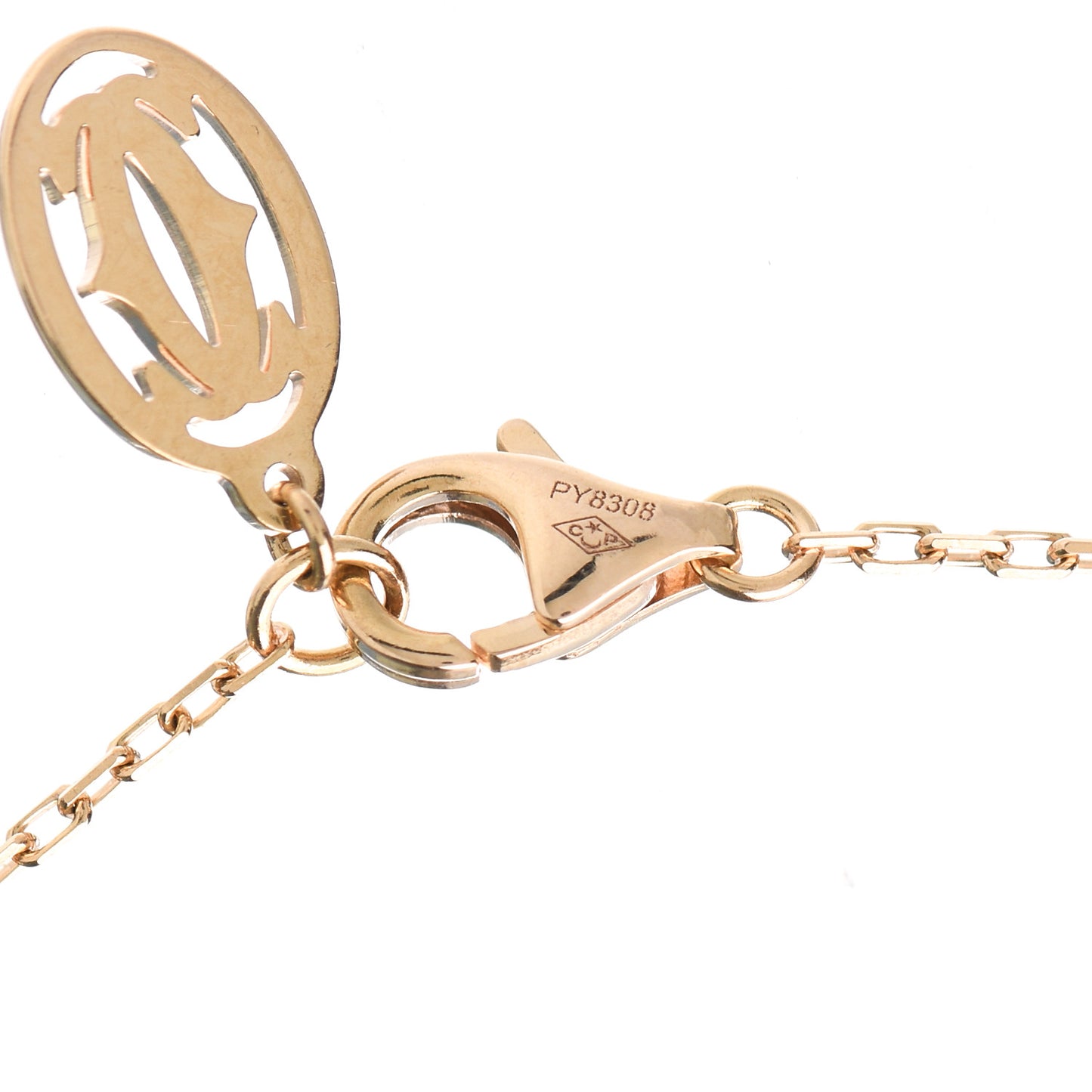 18K Pink Gold Diamond LM D'Amour Pendant Necklace