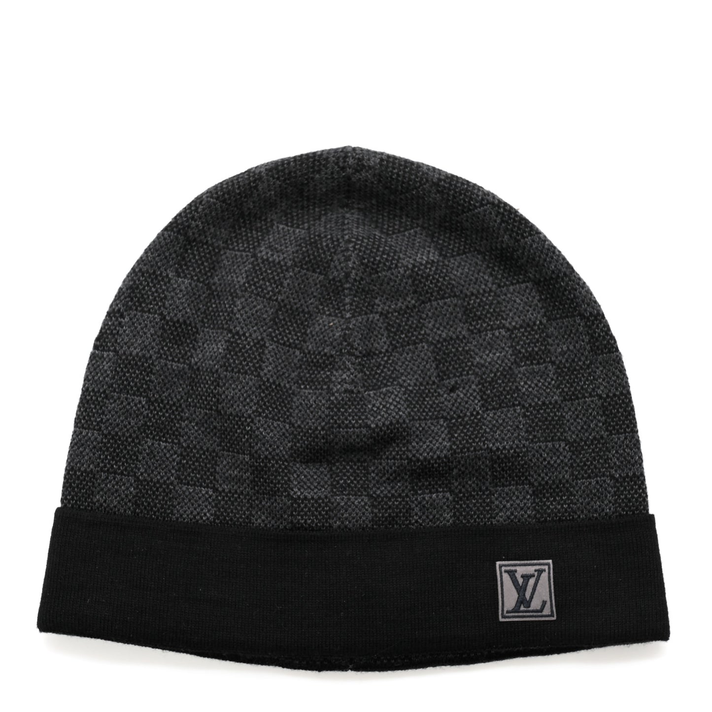Wool Bonnet Petit Damier Graphite Beanie Hat
