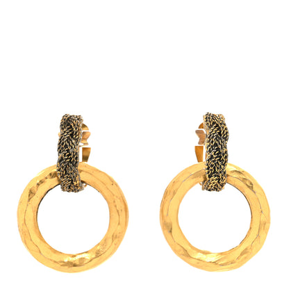Chanel Braided Hoop Clip On Earrings Gold 1 of 6