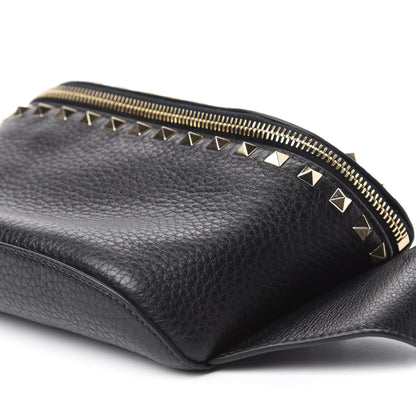 Valentino Garavani Grainy Calfskin Rockstud Belt Bag Black 7 of 10