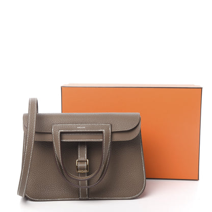 Hermes Taurillon Clemence Halzan 25 Etoupe 12 of 12