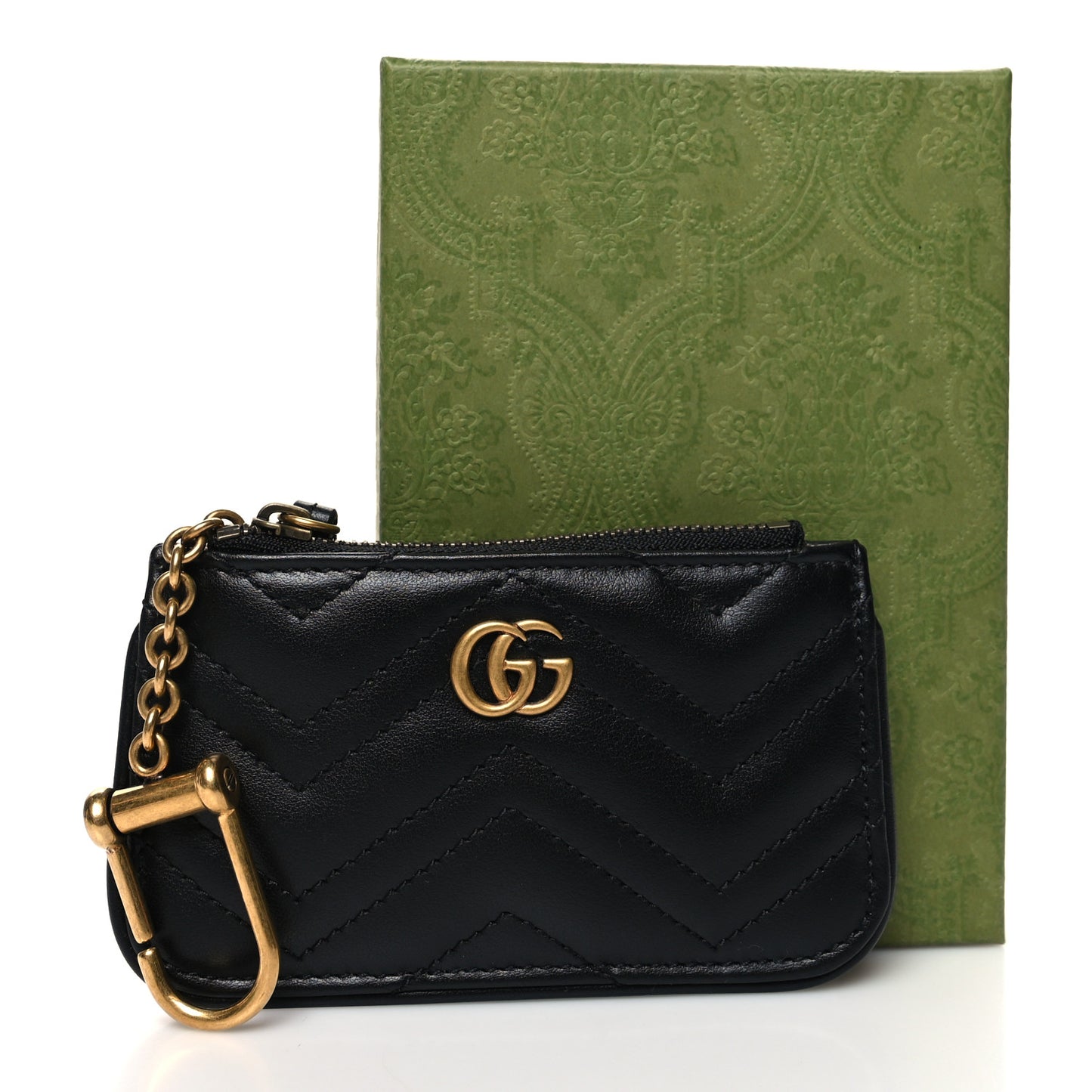 Calfskin Matelasse GG Marmont Key Case Black