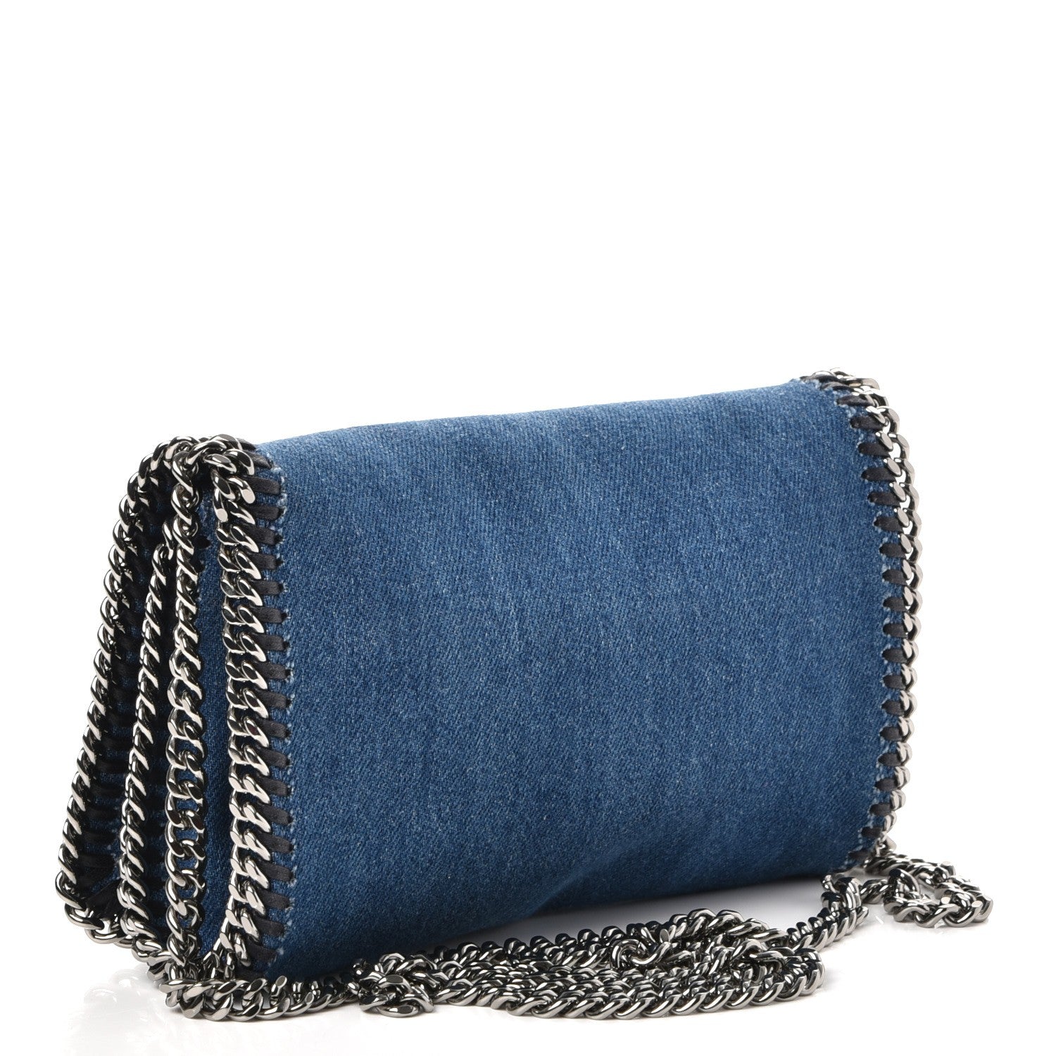 Stella McCartney Eco Denim Embroidered Falabella Crossbody Cerulean 3 of 7